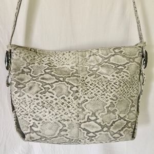 Faux Snakeskin Leather Shoulder Bag